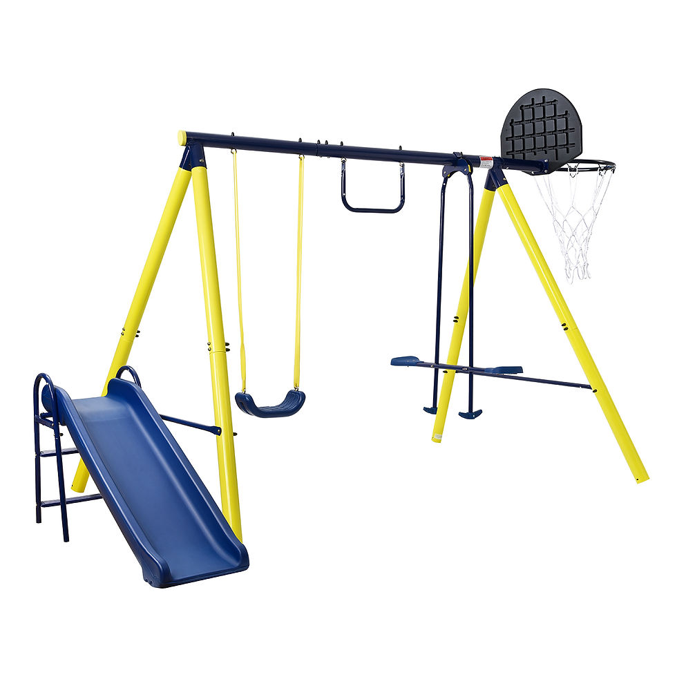 Thumbnail: 5 in 1 Outdoor Tolddler Swing Set for Backyard, Playground Swing Sets with Steel