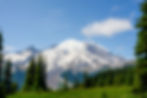 Summerland Hiking Area - a view of Mount Rainier on a sunny day