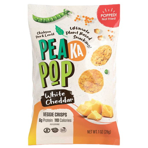 PeaKaPop - White Cheddar 1oz (10 Bags) | Better Snax