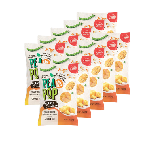 PeaKaPop - White Cheddar 1oz (10 Bags) | Better Snax