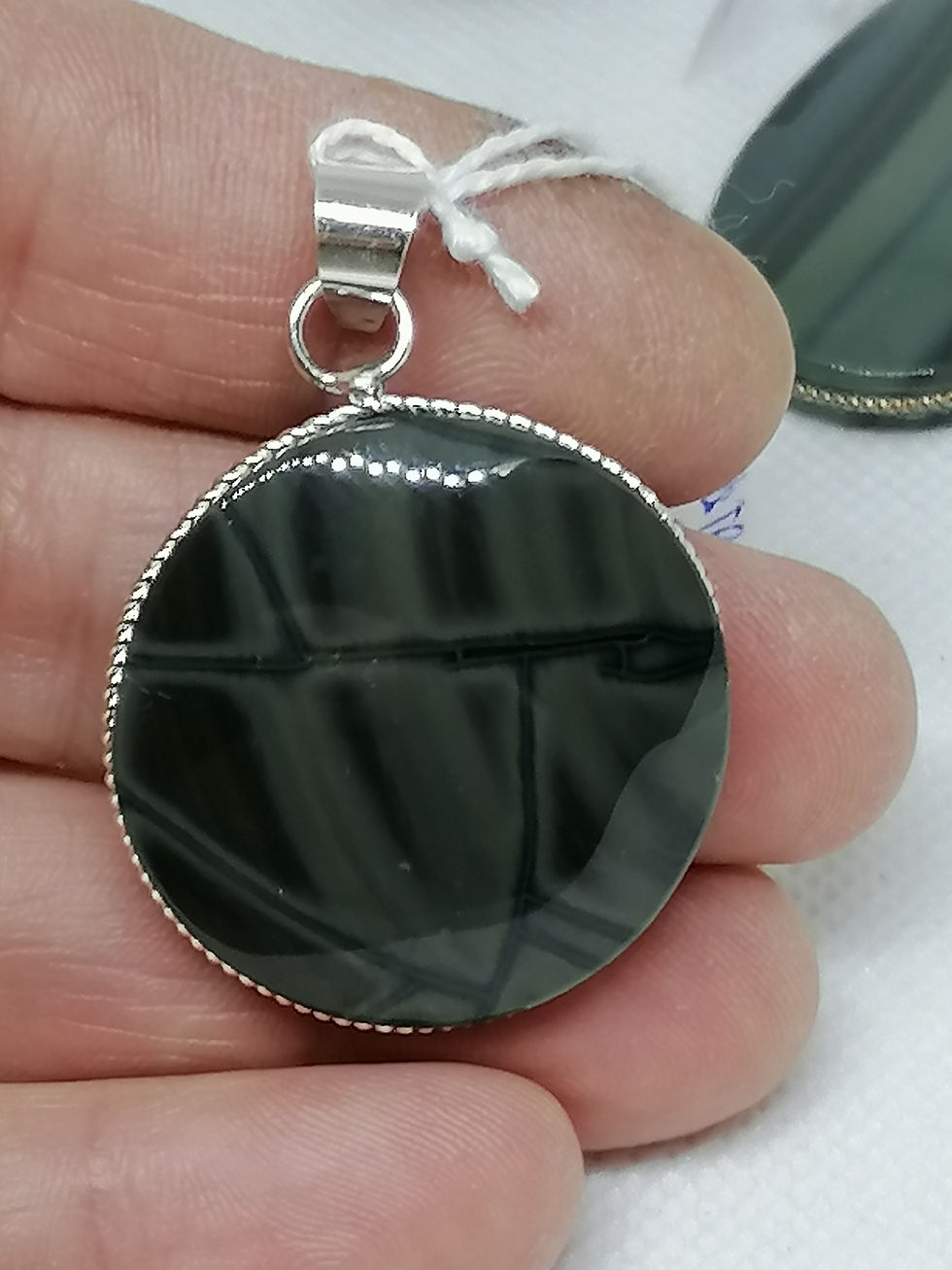 Obsidienne Spider Argent 3 cm