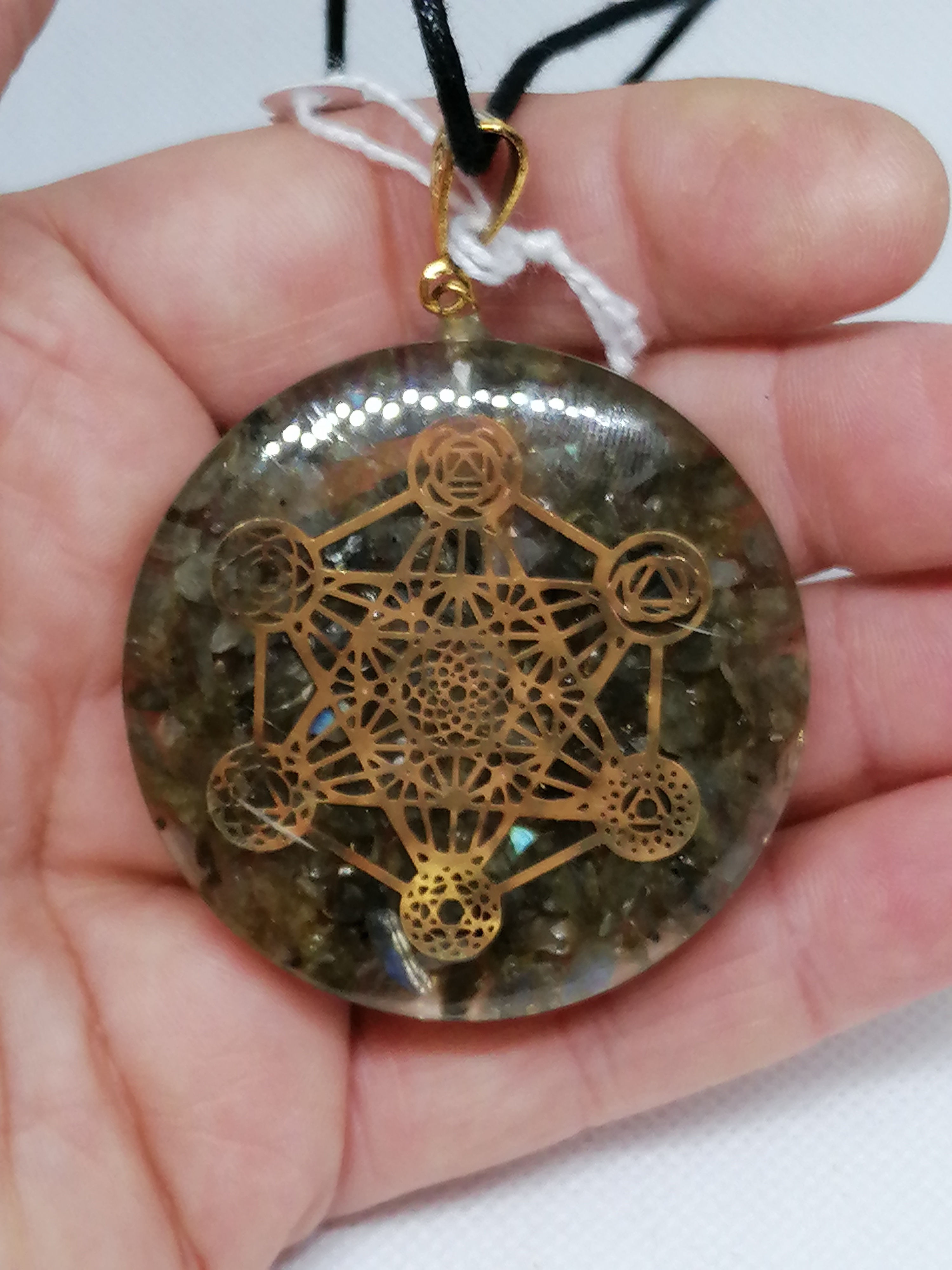Pendentifs Labradorite Orgonite Metatron 5 cm