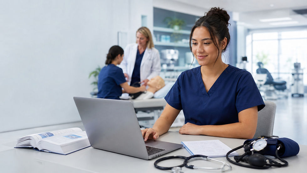 Medical assistant student reviewing NHA CCMA exam eligibility requirements through Clinical Skills Institute