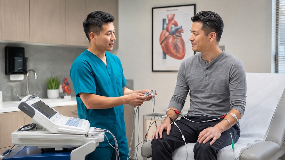 College student completing an online medical assistant program while attending college