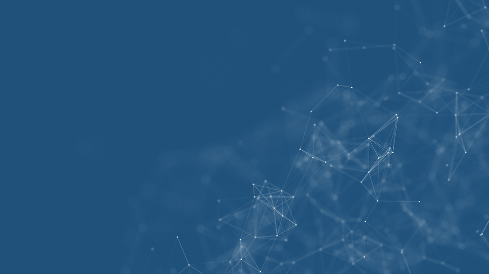 Abstract network of dots and lines on blue