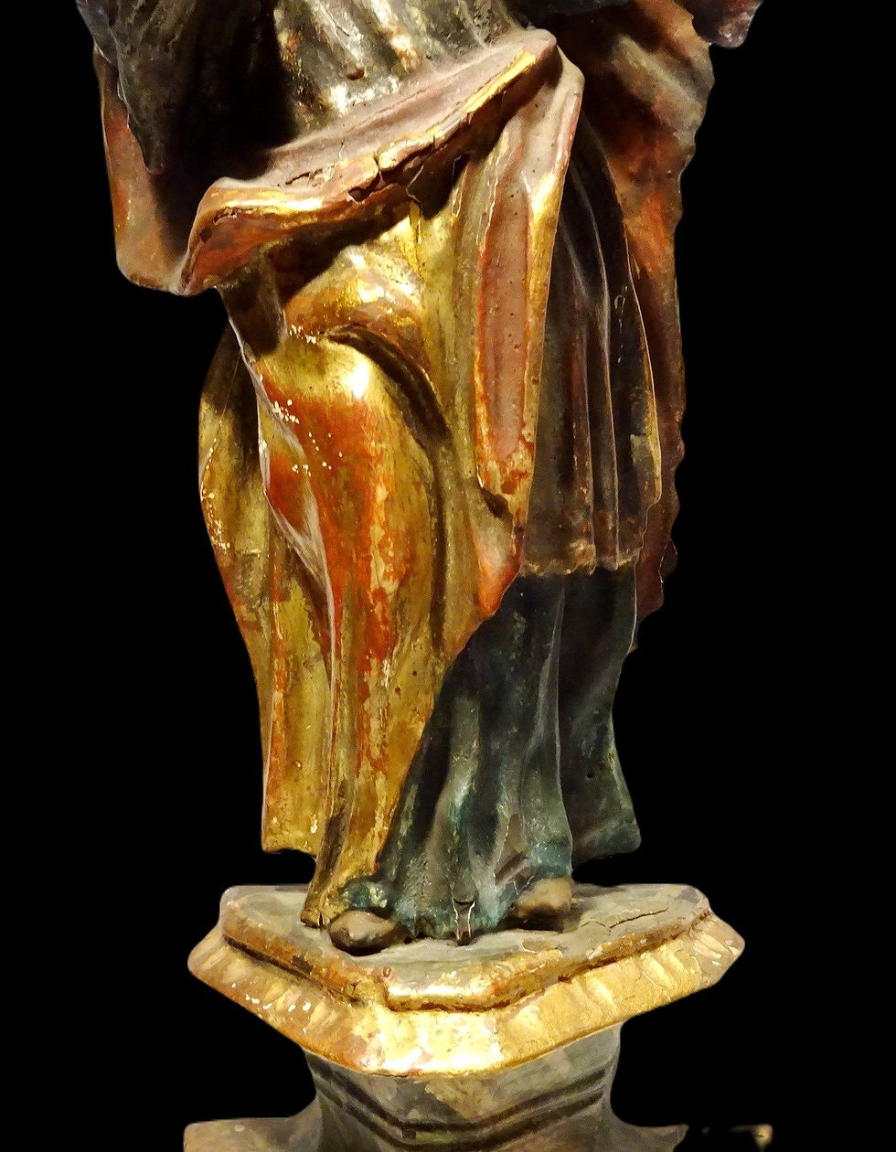 Miniatura: Art baroque - Evêque sculpté en bois polychrome - 18° Siècle ou antérieur