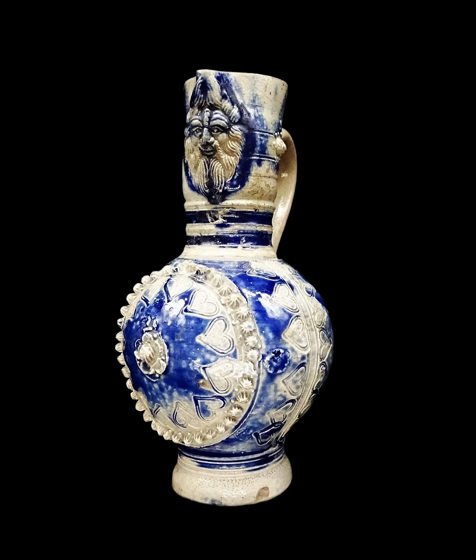 Thumbnail: Bartmann pitcher - Bellarmine jug with lion's head - Westerwald - 17th century.