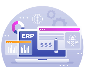 Illustration of Enterprise Resource Planning (ERP) system integrated with Document Management System (DMS), showing how ERP manages structured business processes like finance, operations, and HR, while DMS handles unstructured data such as documents and files, enabling seamless data and workflow integration.