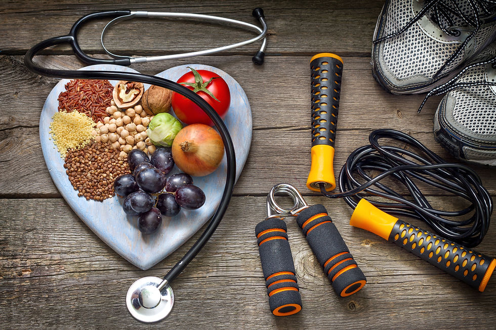 Healthy lifestyle concept with diet and