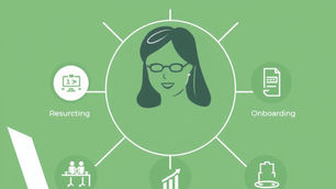 Green infographic showing a person with glasses, labeled as "Finding Your Right Virtual Assistant Service" with icons and text around.