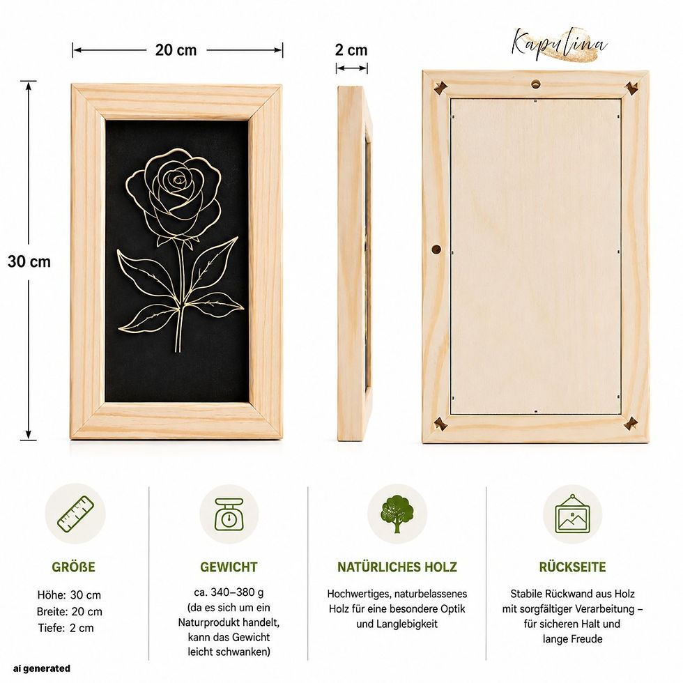 Miniaturbild: Wanddeko Holzbild Rose