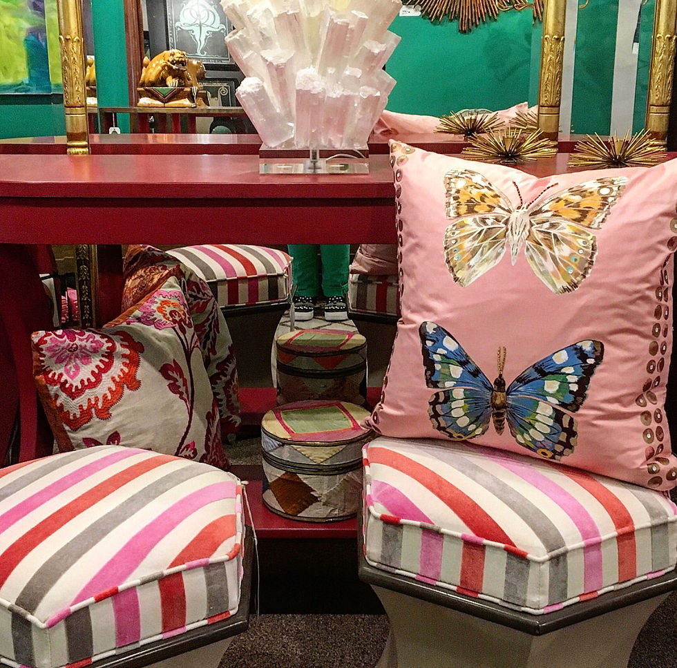 Hand-Painted Butterfly Pillow