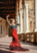 Flamenco dancer bata de cola