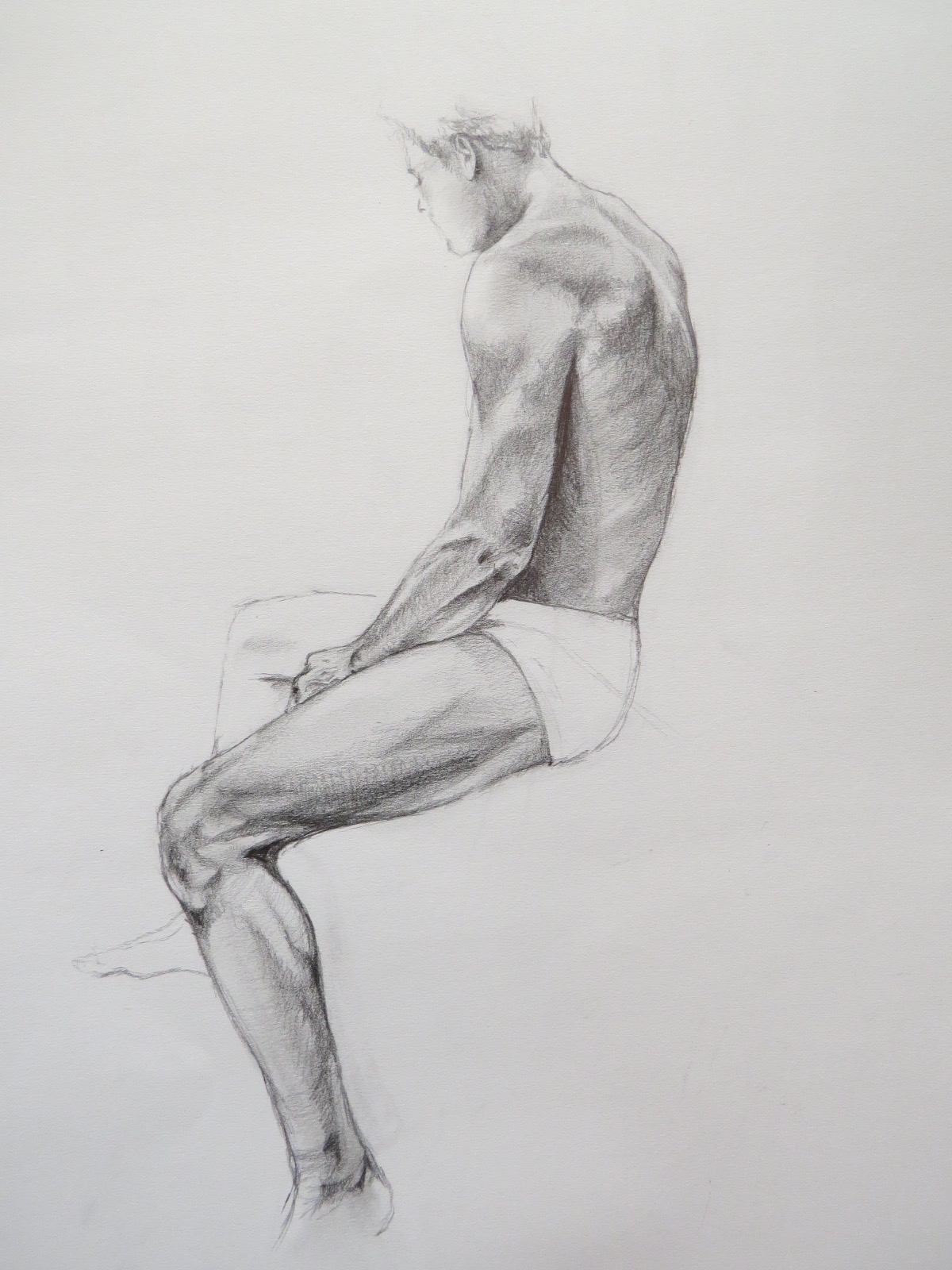 "7" Seated male study