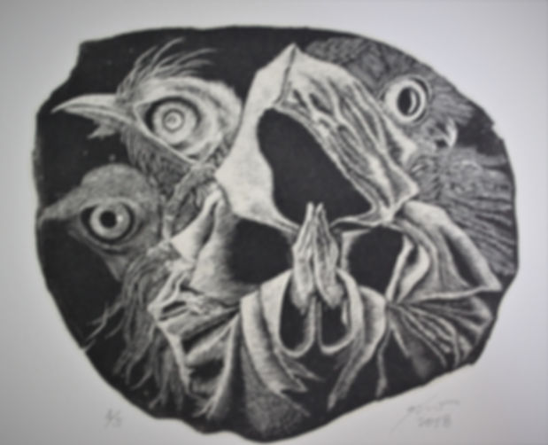 木口彫刻作品　　鳥道士