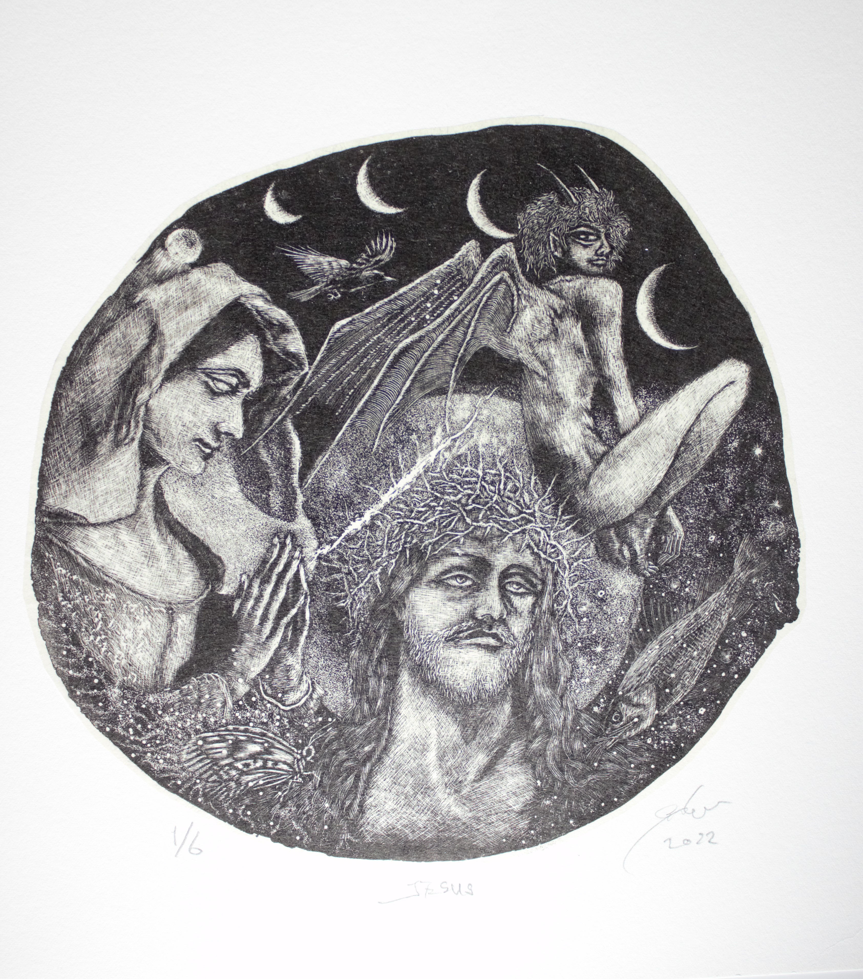 木口彫刻作品　　JESUS