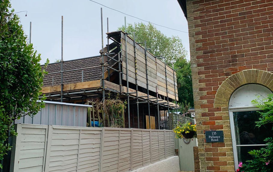 scaffolding  for new house