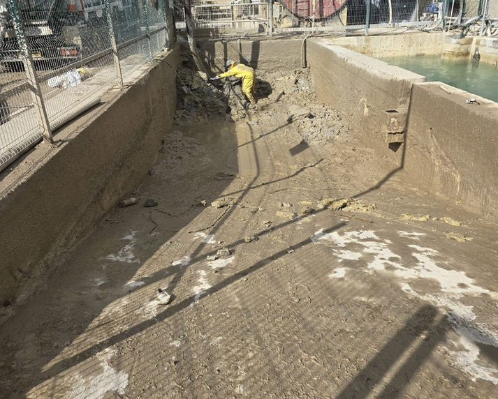 water drained from put