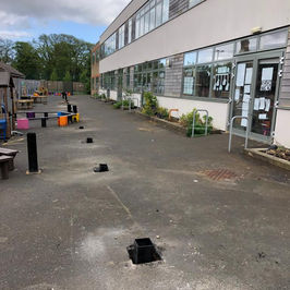construction work on school playground 