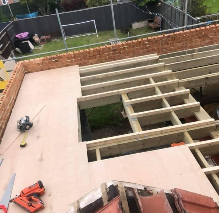 start of roof installation