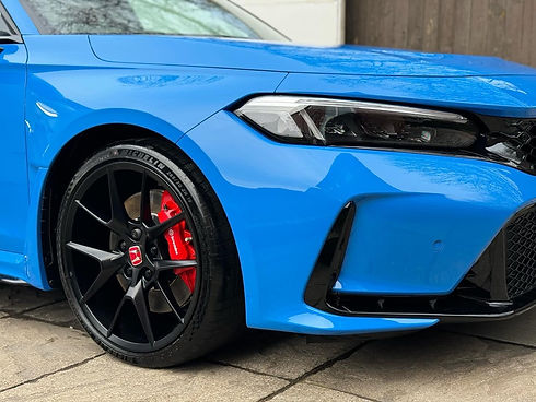 blue car with paint protection