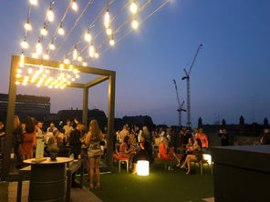 roof terrace at night