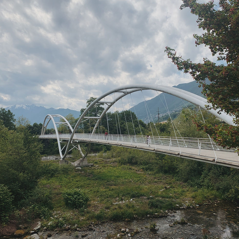 Footbridge over the Verzasca, Tenero-Contra, Switzerland