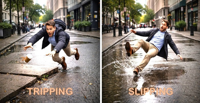 Tripping Frame Why tripping sends you forward and slipping throws you backward