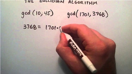 Fig. 1 Using the Euclidean algorithm, we can manually calculate the greatest common divisor.