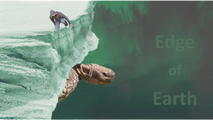 The Earth's edge with a giant tortoise underneath it