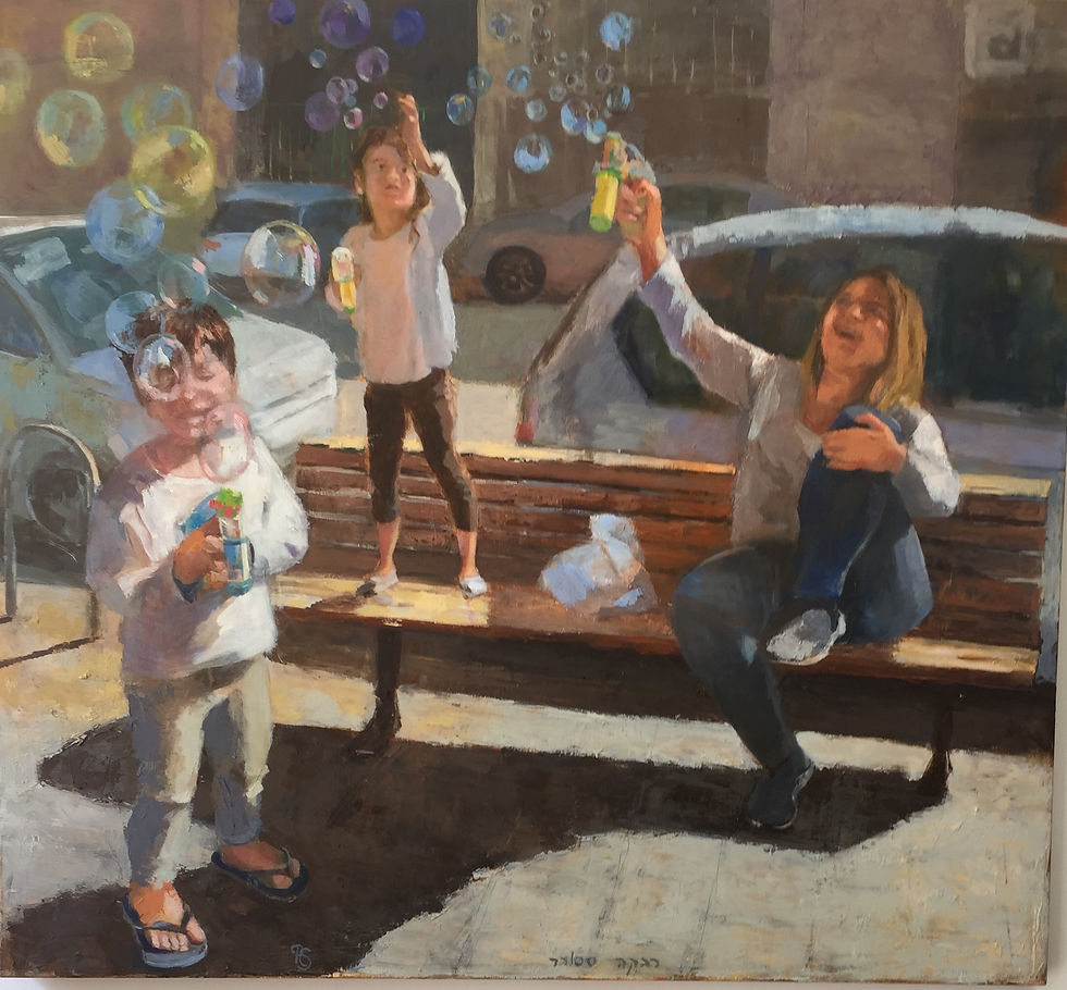 Children of illusion 2, 2020, oilon canvas, 110x100 cm
