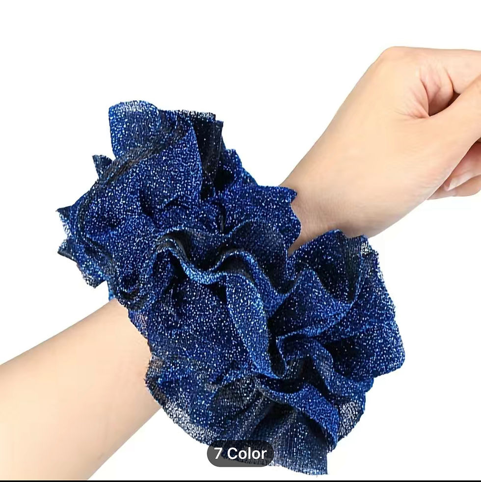 Large Blue Scrunchie