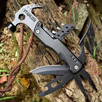 Miniatura: Multifunctional Pliers With Folding Nail Hammer