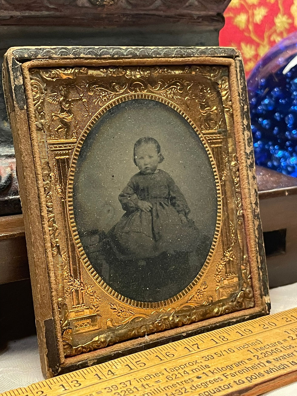 antique cased photo tintype of a child
