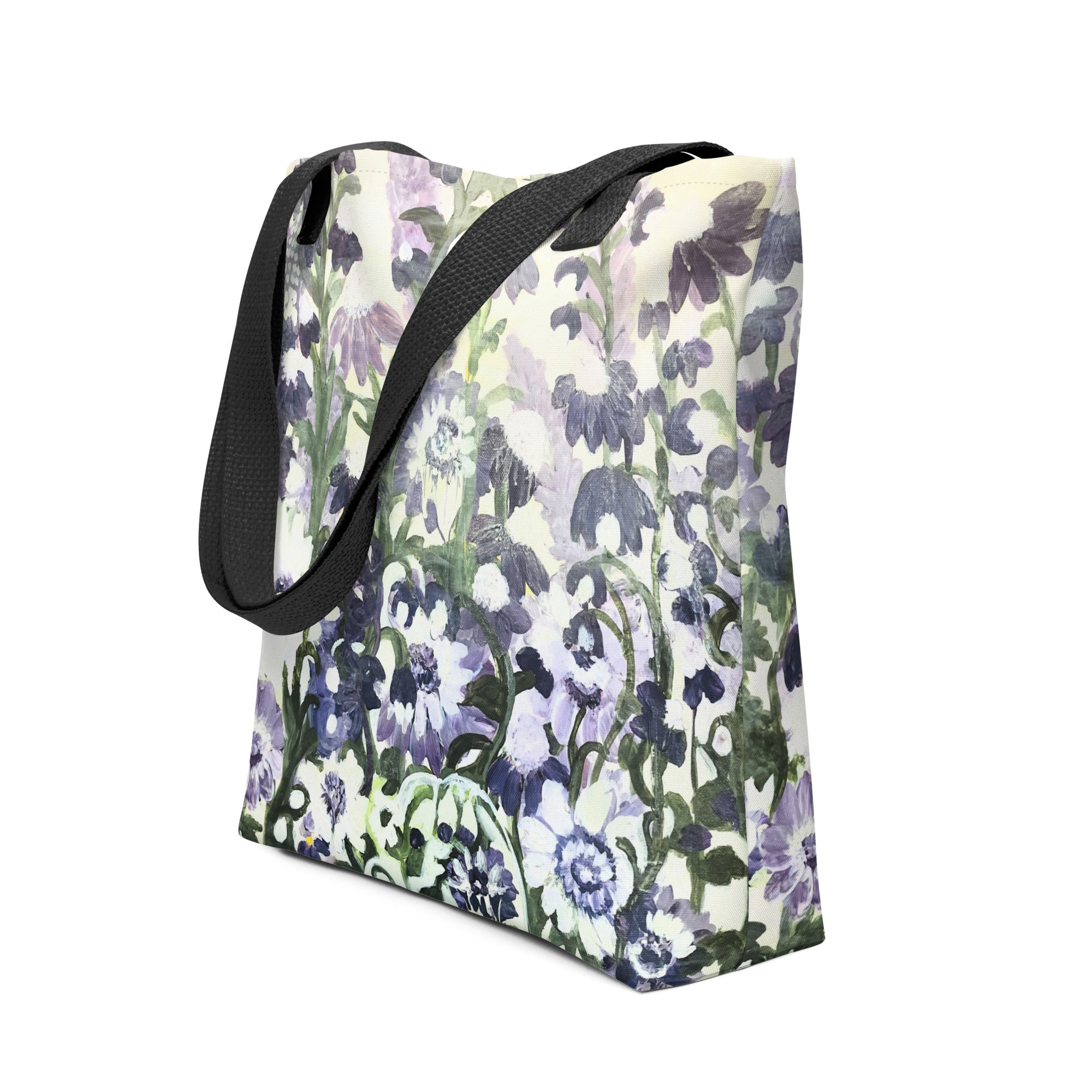 Purple Floral Tote Bag