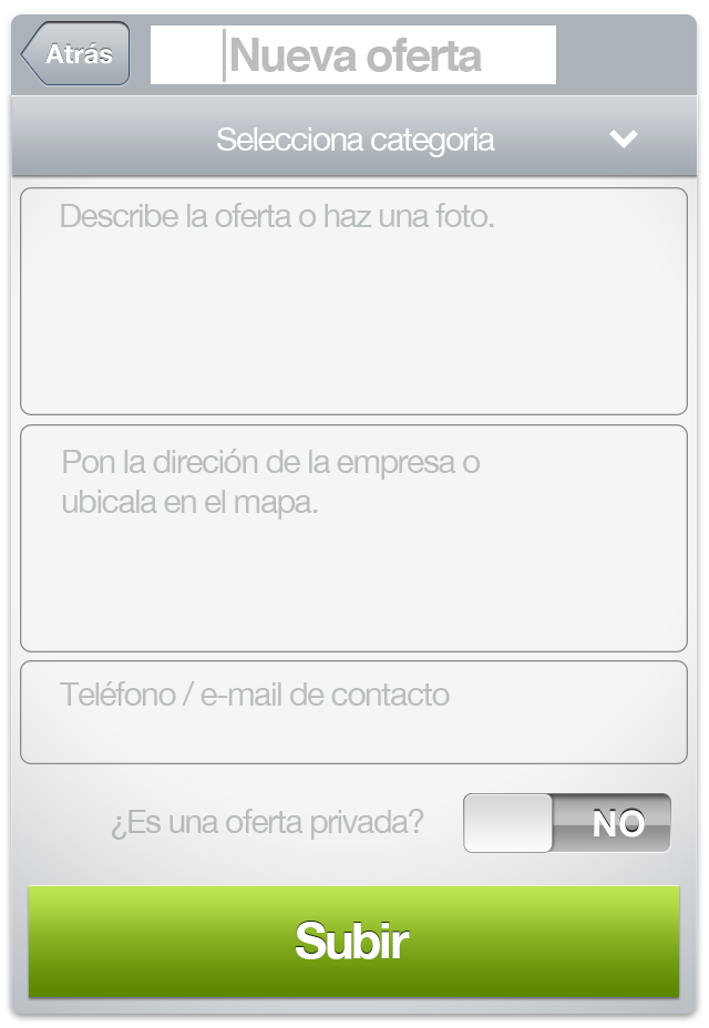 Sube una oferta