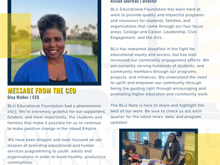THE BLU NOTE NEWSLETTER: QUARTER 1 ISSUE 1