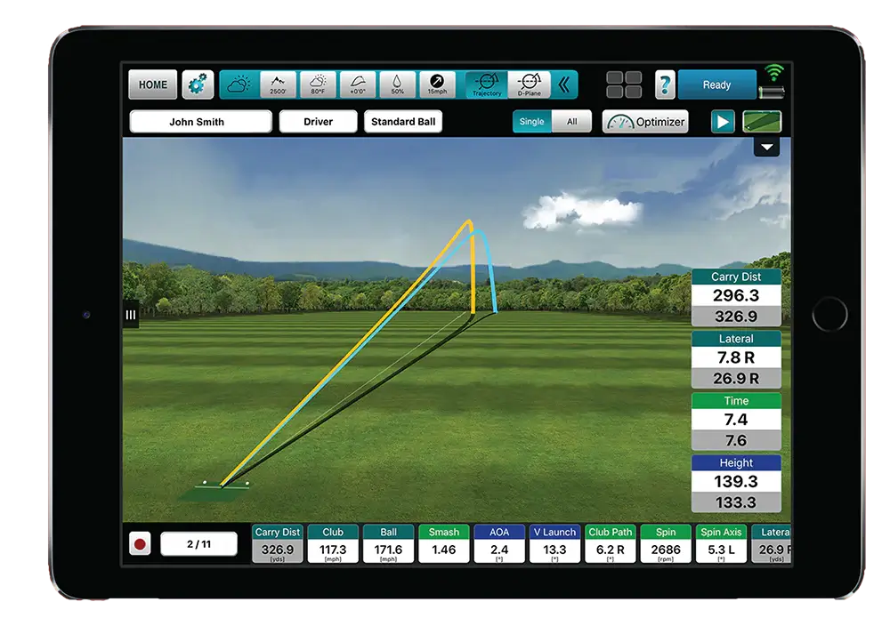 Flightscope X3 Flugbahn