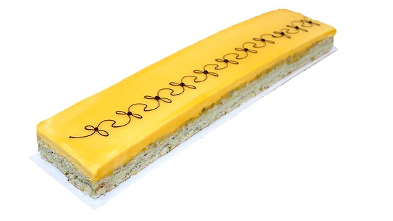 Rectangular Whole Gluten-Free Mango Double Pistachio Cake