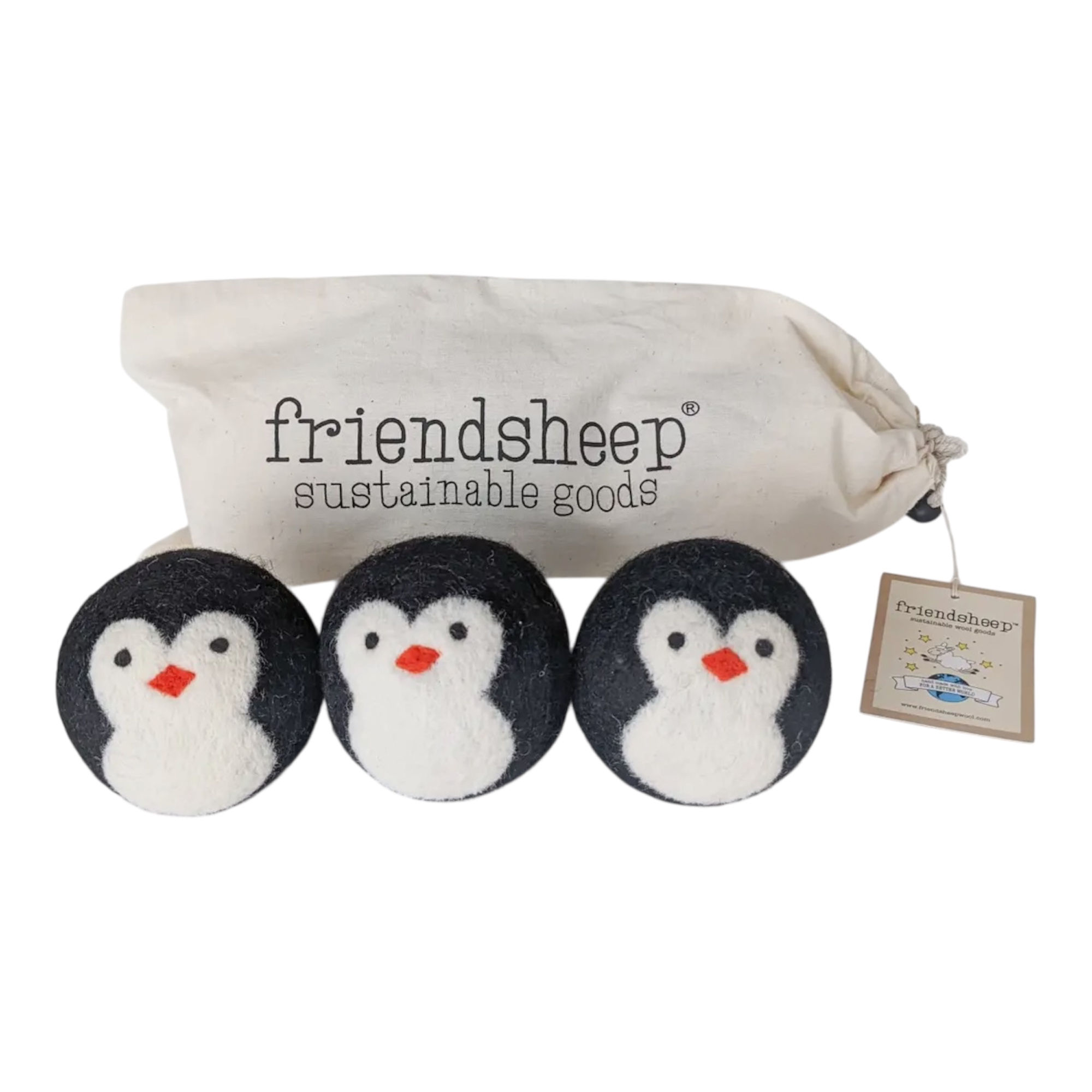 Penguin Eco Wool Dryer Balls - Set of 3