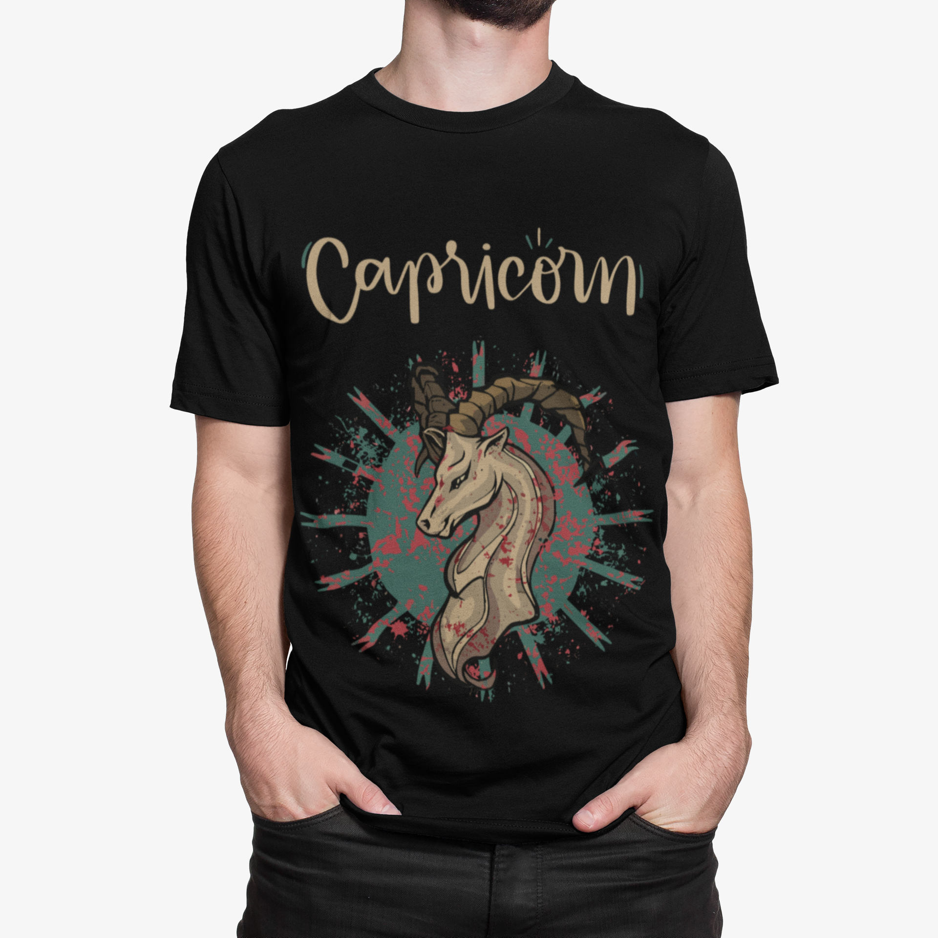 Unisex Regular Fit | Capricorn  |  100% Premium Biowashed Cotton, 180 gsm