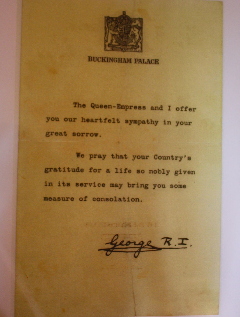 Personal Letter from King George