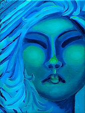 Abstract painting 'Disdain' by Nicole McNamara with expressive layered strokes — capturing controlled anger and silenced truth.