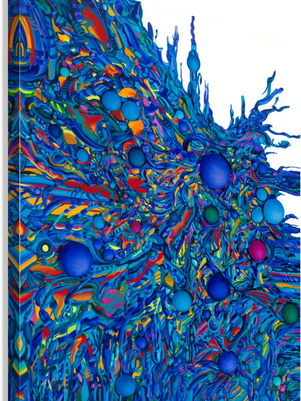 My Tangled Growth abstract canvas wall art, original oil painting print by Nicole McNamara, shown in detail and lifestyle settings.