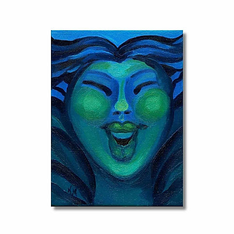 “Joy” by Nicole McNamara — abstract canvas wall art print from original oil painting, celebrating freedom and unapologetic happiness.