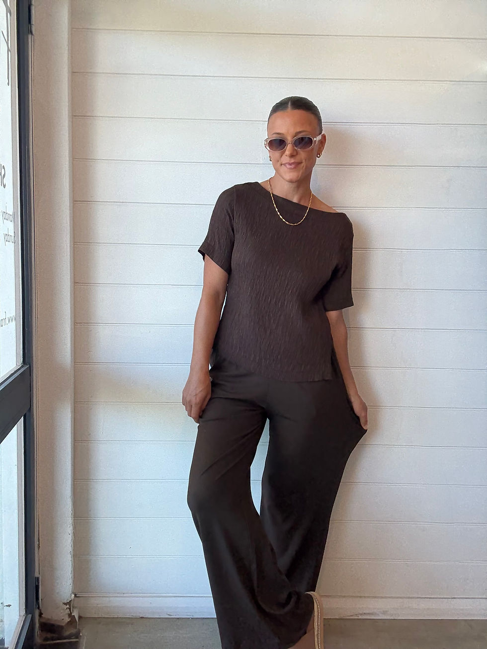 Thumbnail: Bella Ribbed Pants | Brown