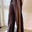 Thumbnail: Varsity Wide Leg Pant | Brown + Musk Stripe