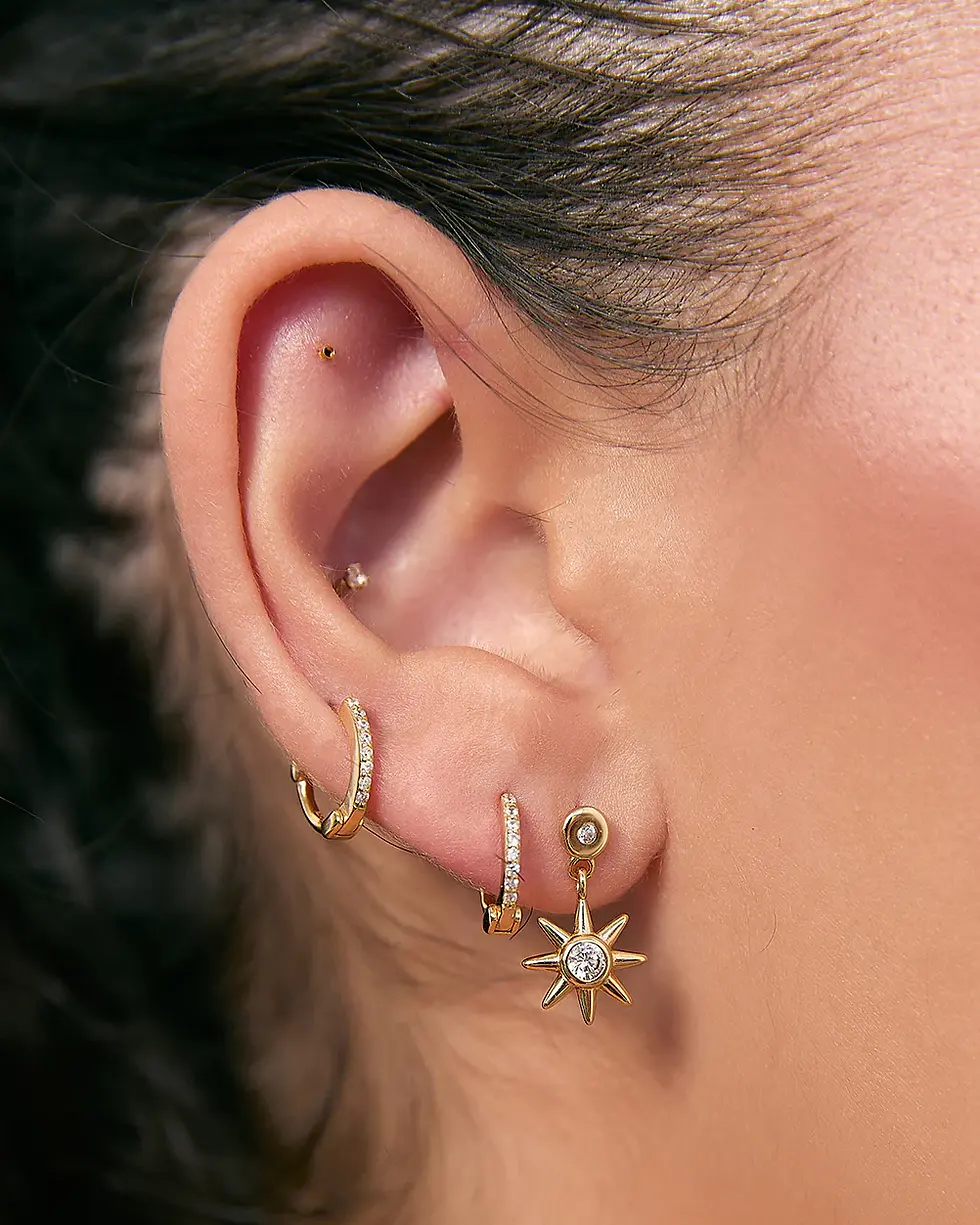 Thumbnail: ARMS OF EVE | Lune Gold Earrings | Stone