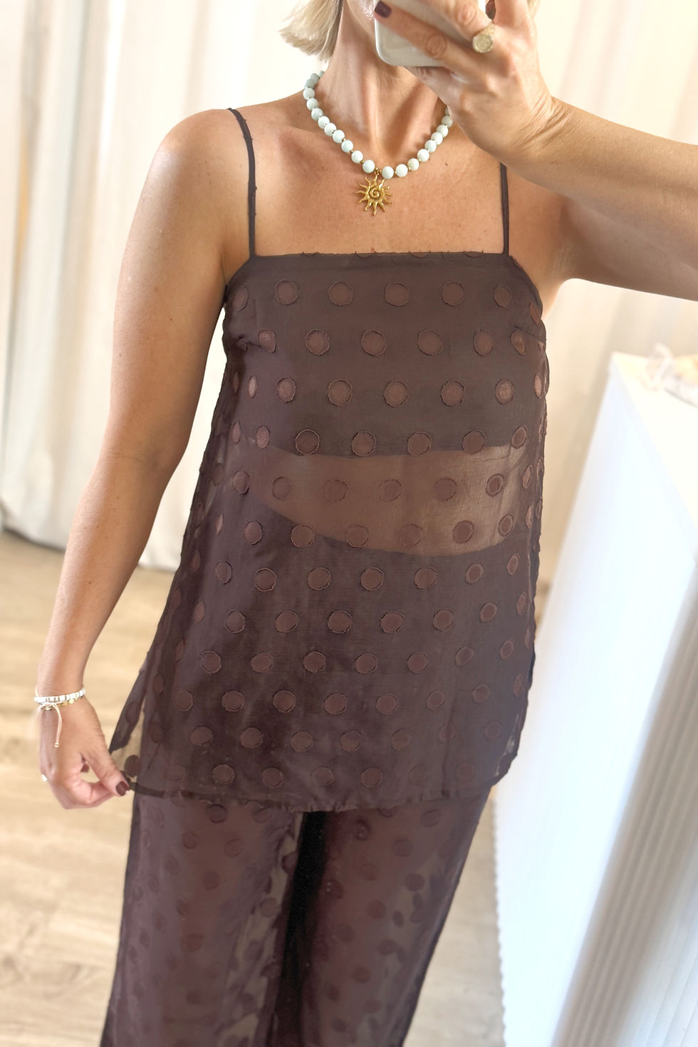 Thumbnail: BY FRANKIE | Penny Set | Sheer Brown Polka Dot