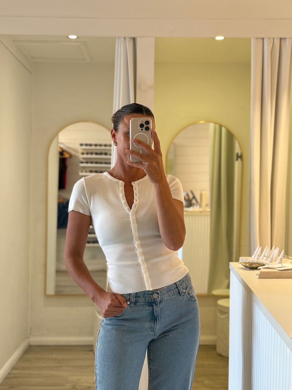 Thumbnail: ALL ABOUT EVE | Olive Knit Top | White
